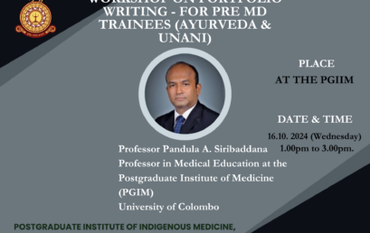 Workshop on Portfolio Writing – for pre MD trainees (Ayurveda & Unani)