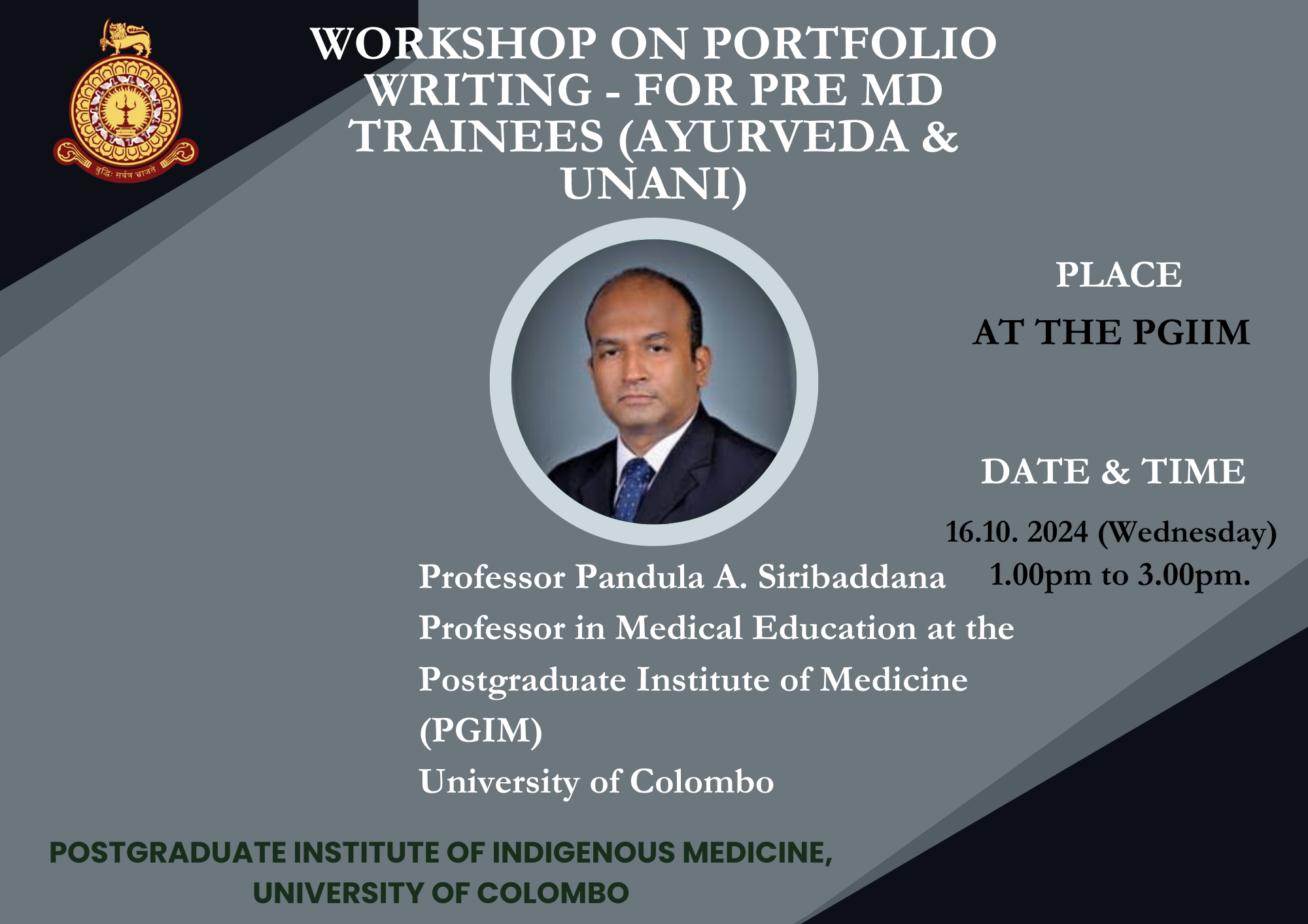 Workshop on Portfolio Writing – for pre MD trainees (Ayurveda & Unani)