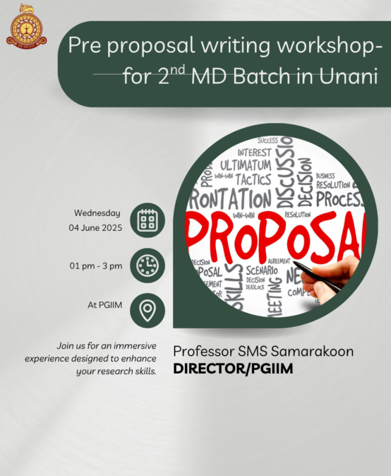 Pre-Proposal Writing Workshop for 2nd MD Batch in Unani