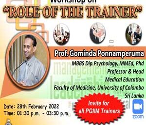 Workshop on “Role of the Trainer”