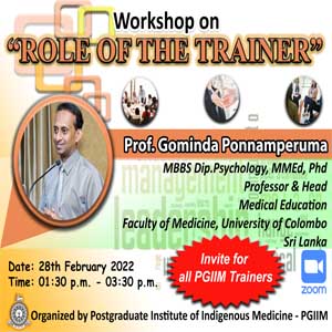 Workshop on “Role of the Trainer”