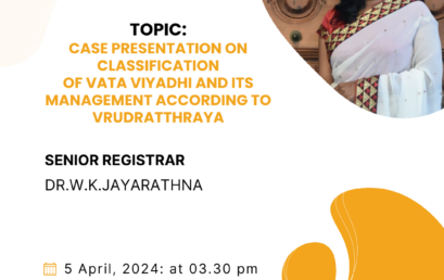 The Case Presentation on Classification  of Vata Viyadhi and its Management according to Vrudratthraya