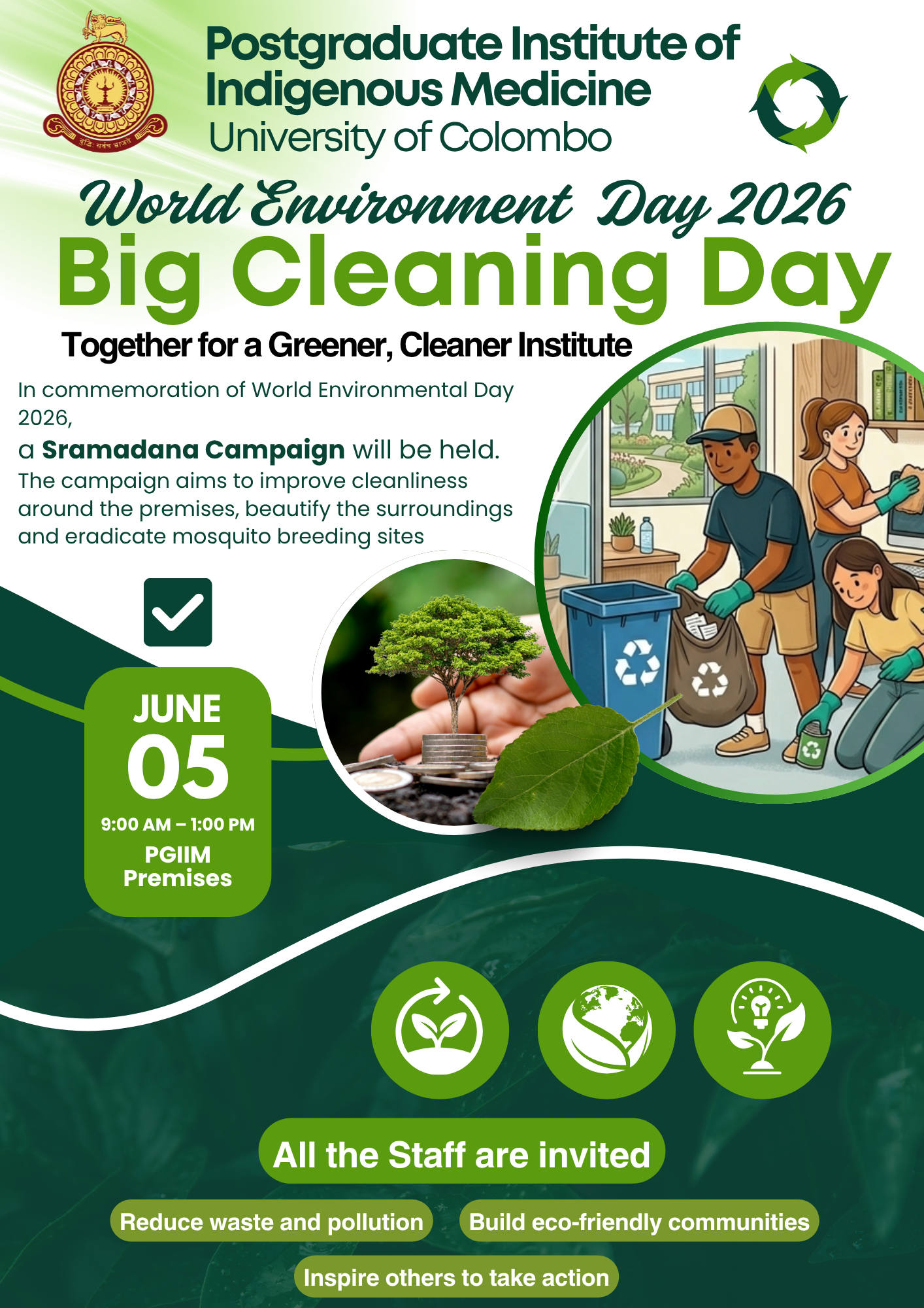 Join Us for Big Cleaning Day 2026: Sramadana Campaign at PGIIM! Join Us for Big Cleaning Day 2026: Sramadana Campaign at PGIIM!