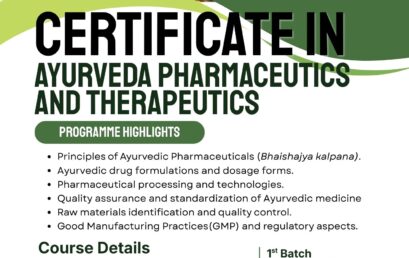 Certificate in Ayurveda Pharmaceutics and Therapeutics